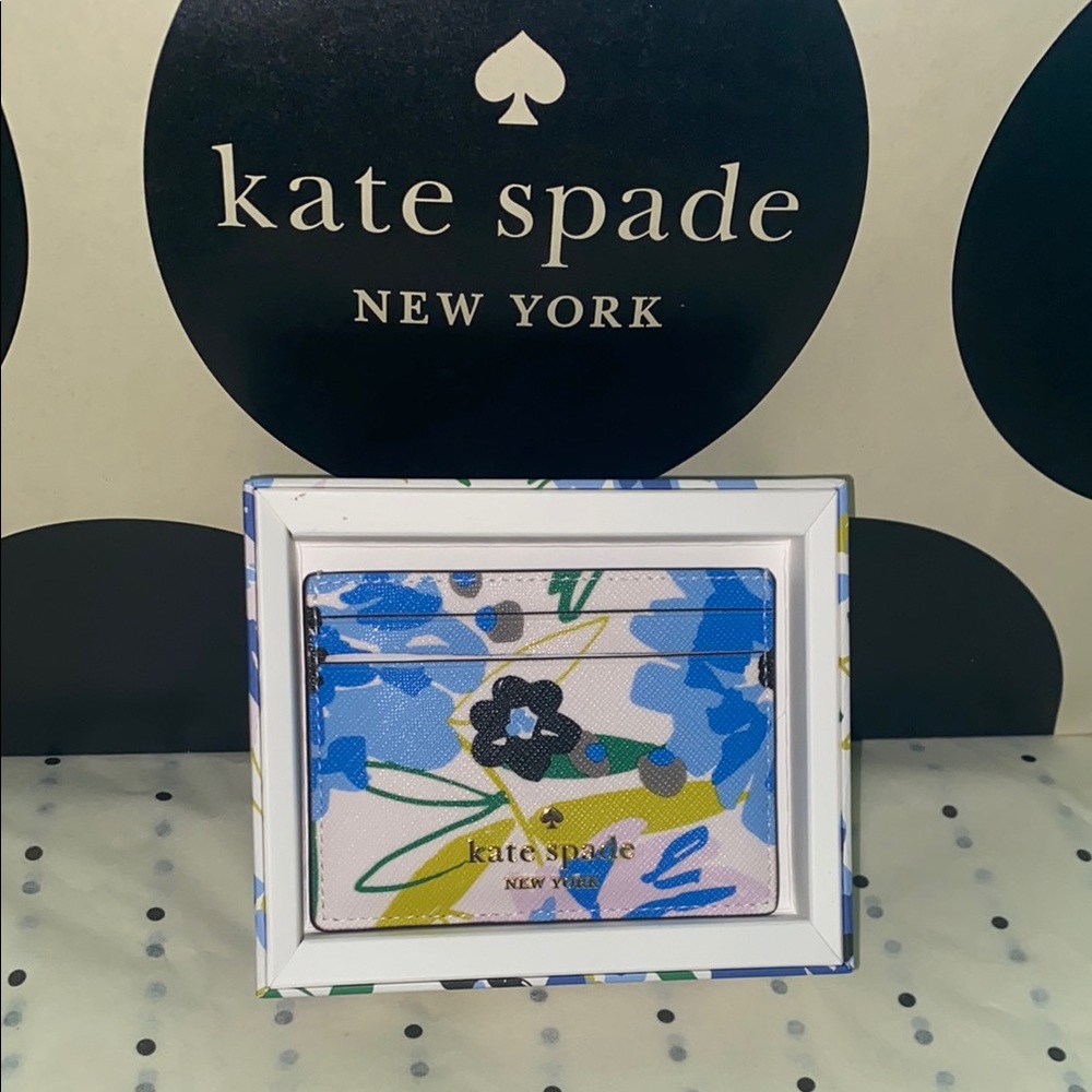 Kate Spade Blue Floral Card Holder